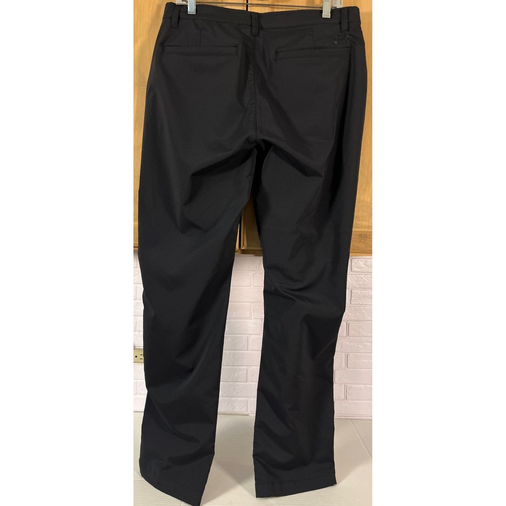 Under Armour Golf Pants Mens 36x32 Black Loose Fit Performance Trousers - Picture 2 of 6